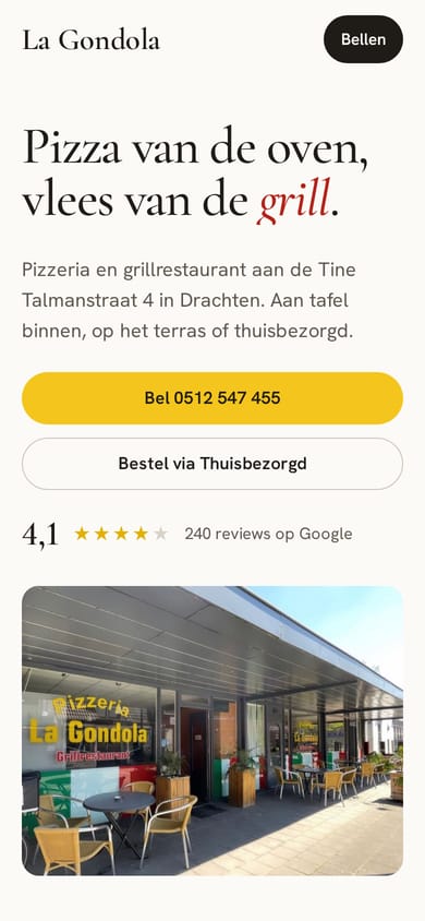 Richting A op een telefoon